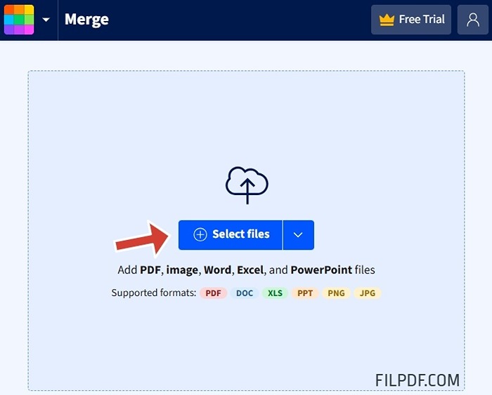 Step 1: Visit Smallpdf Merge PDF