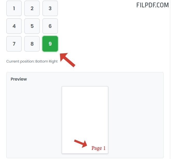 Customize PDF page numbering options and settings