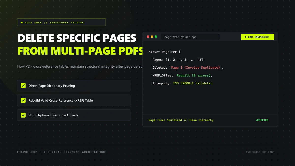 How to Delete Specific Pages from a PDF: Page Tree Manipulation and XREF Integrity