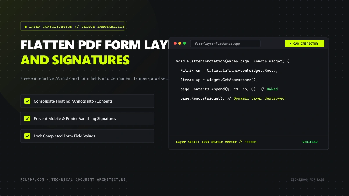 How to Flatten PDF Form Fields, Annotations, and Signatures into Static Streams