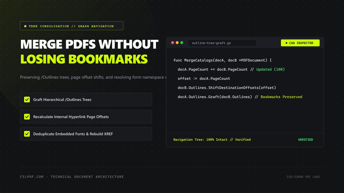 Merging Large PDFs Without Corrupting Bookmarks, Outlines, or Page Numbering