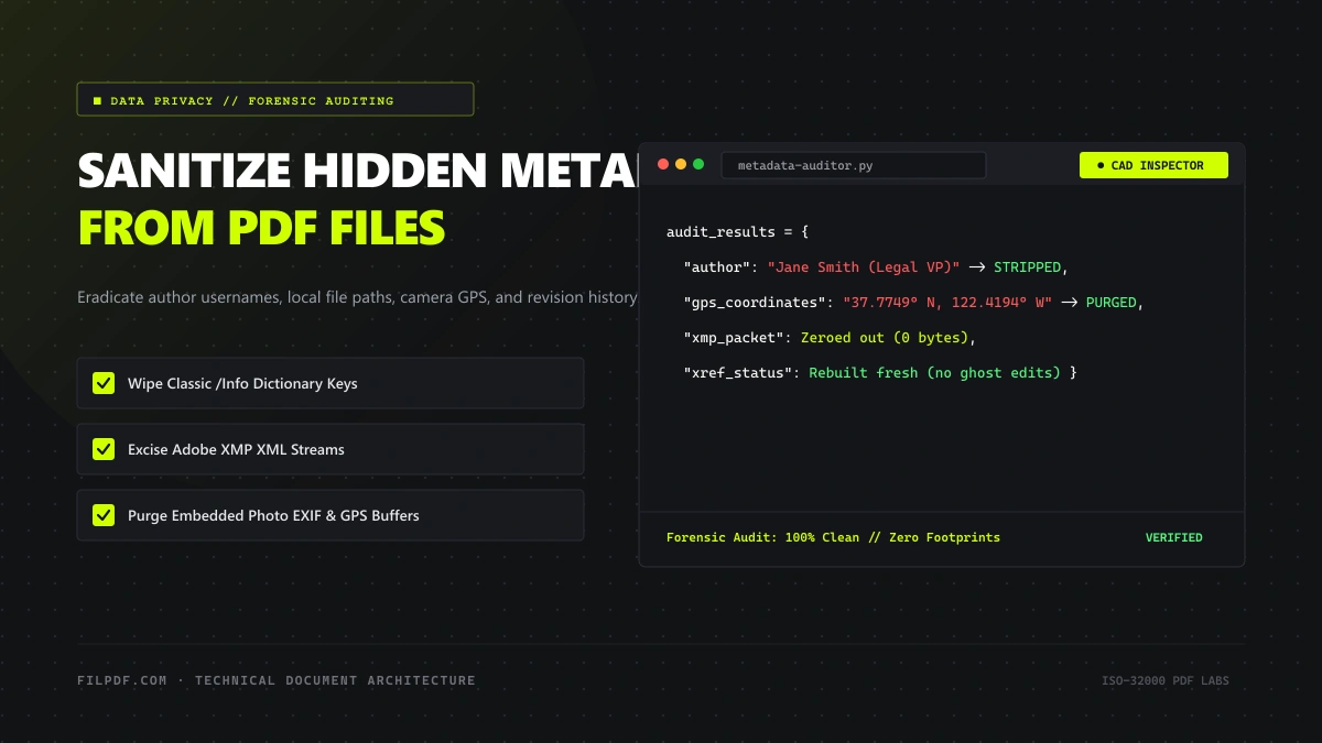 How to Strip Hidden Metadata, Revision History, and GPS Data from PDF Files