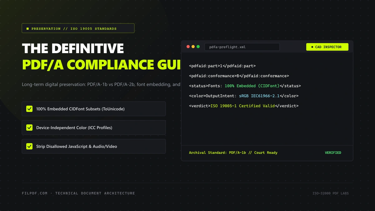 The Definitive PDF/A Compliance Guide: PDF/A-1b vs. PDF/A-2b vs. PDF/A-3 for Enterprise Archiving