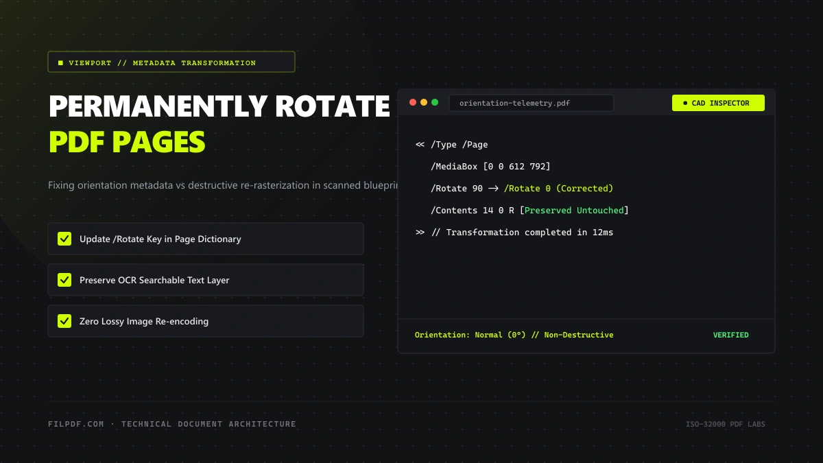 How to Permanently Rotate PDF Pages: Viewport Metadata vs. Destructive Re-encoding