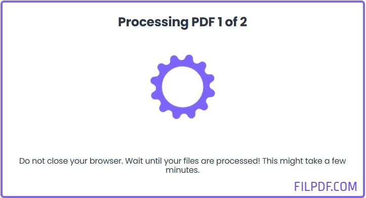 PDF compression processing in progress