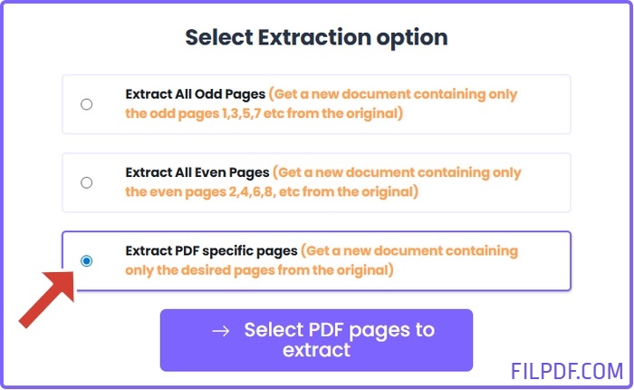 Select specific pages from PDF list