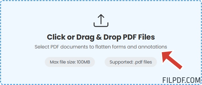 Upload PDF files to flatten forms and annotations online free