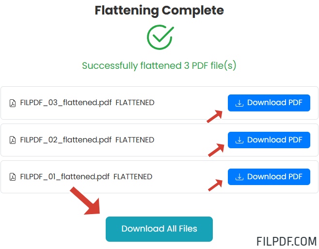 Download PDF files with flattened forms and annotations