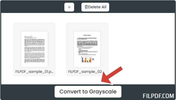 Convert PDF files to grayscale format