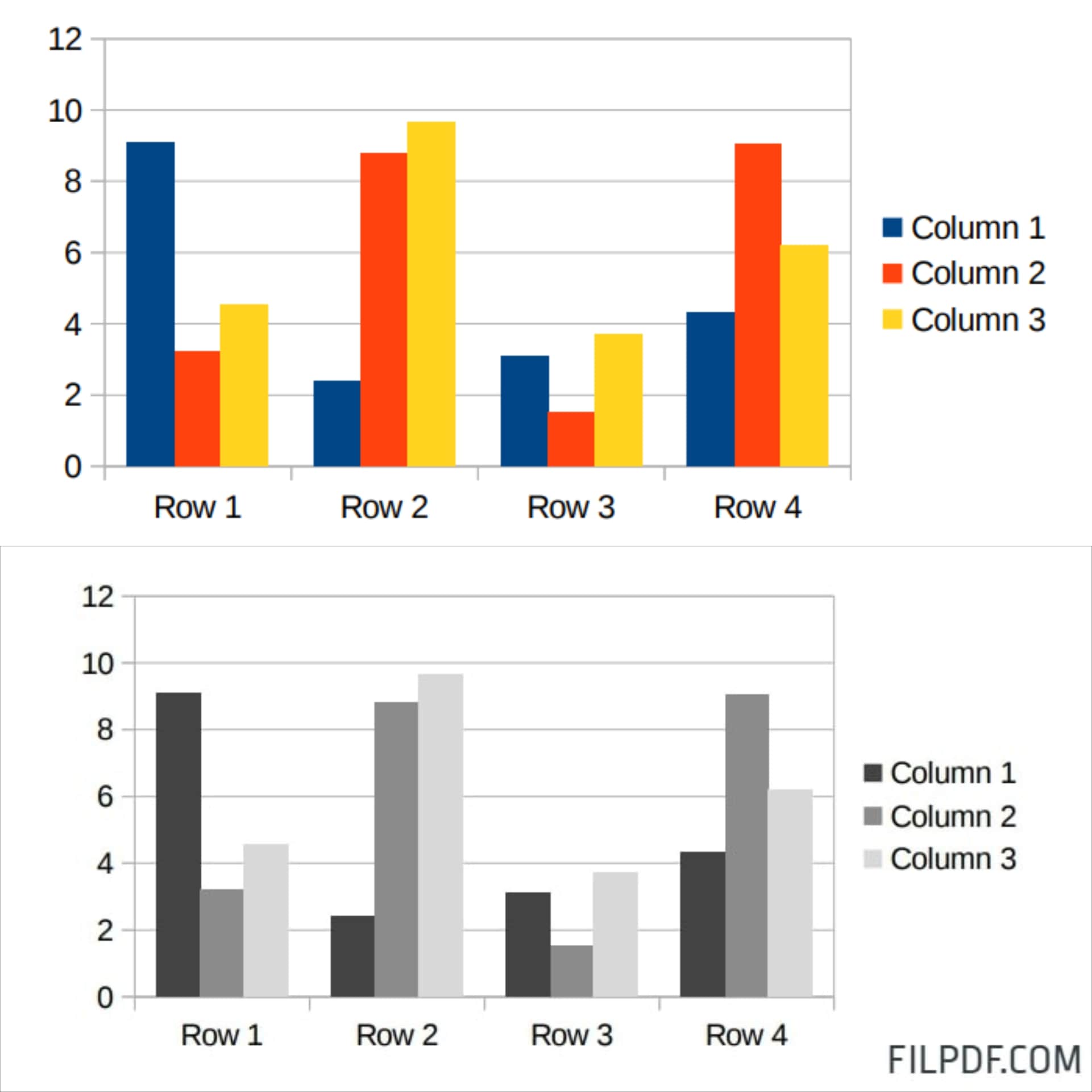 Compare original and grayscale PDF conversion results