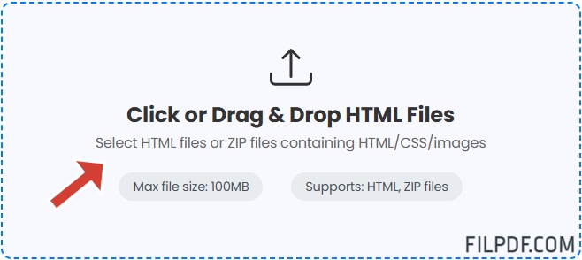 Upload HTML files to convert to PDF online free