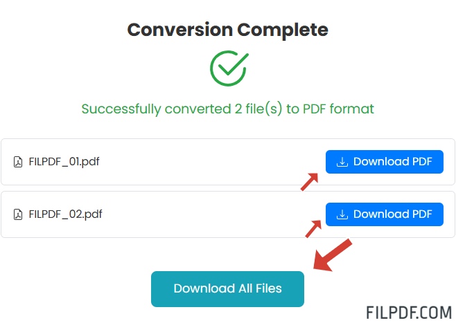 Download converted PDF files with formatting and images preserved