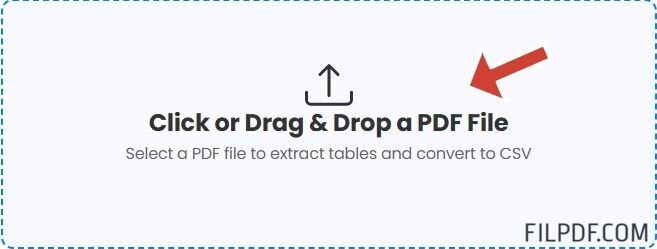 Upload PDF file to extract tables to CSV online free