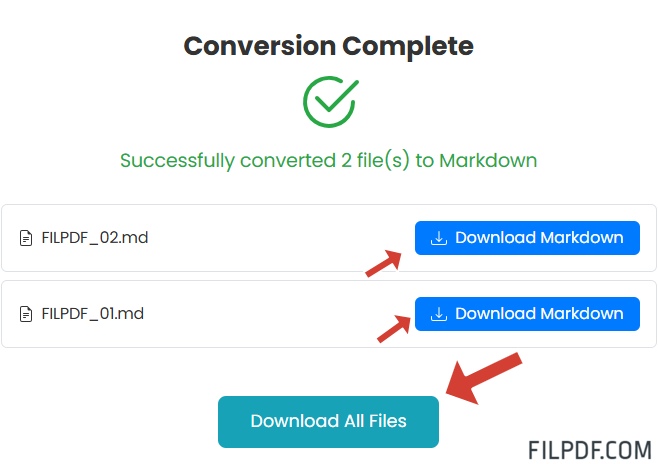 Tải kết quả chuyển PDF sang Markdown