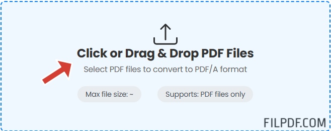 Upload PDF files to convert to PDF/A format online free