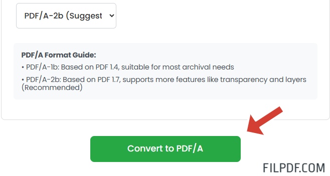Convert PDF files to PDF/A archival format