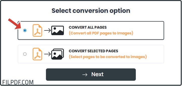 Automatic PDF to PNG conversion process for all pages