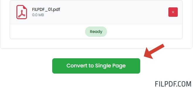 Converting PDF pages to single page format