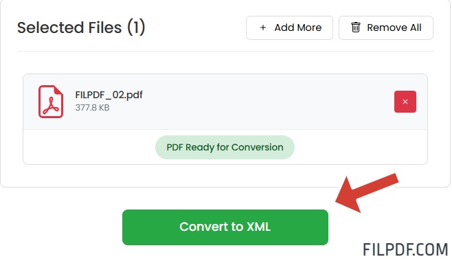Convert PDF documents to XML format automatically