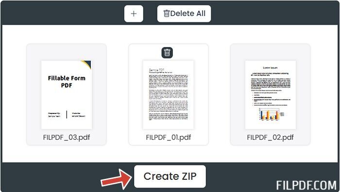 Convert PDF to ZIP online - compress multiple PDFs into single archive