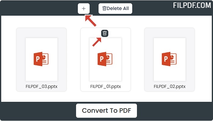 Add more PowerPoint files or remove unwanted presentations from the conversion queue