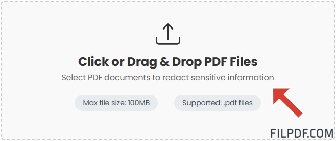 Upload PDF files to redact sensitive information online free