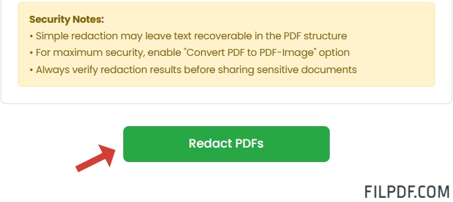 Auto redact sensitive text from PDF documents