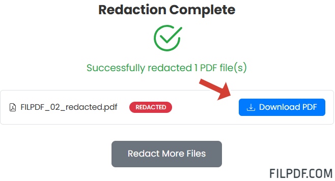 Download PDF files with sensitive text redacted
