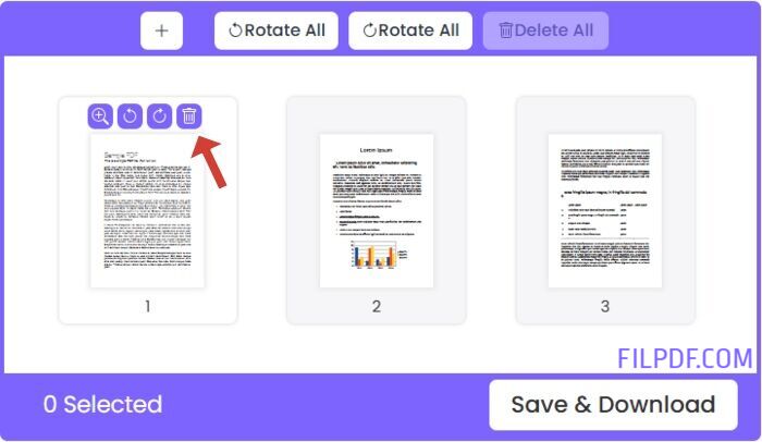 Select specific pages to remove from PDF