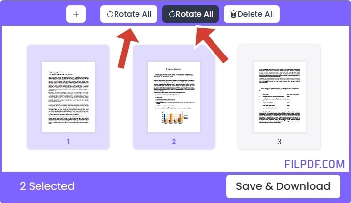 Select specific pages or rotate all at once