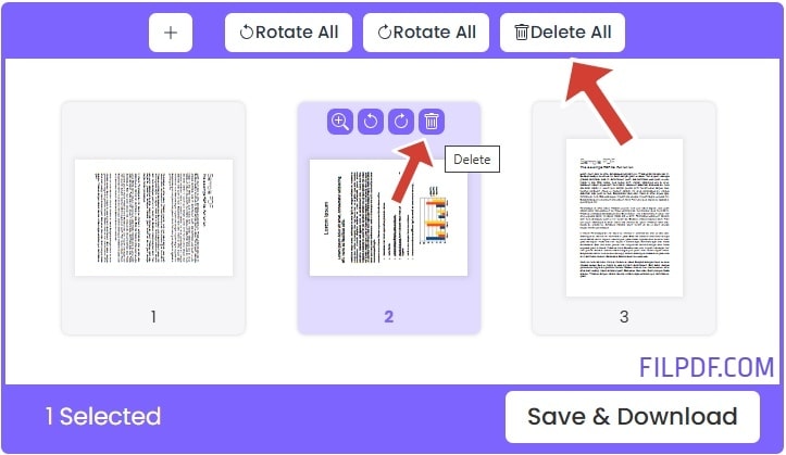 Remove unwanted pages or reorder as needed