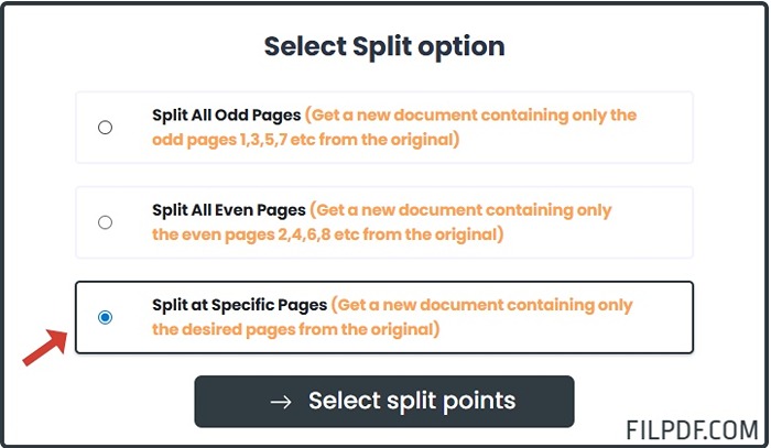 Choose specific pages to extract