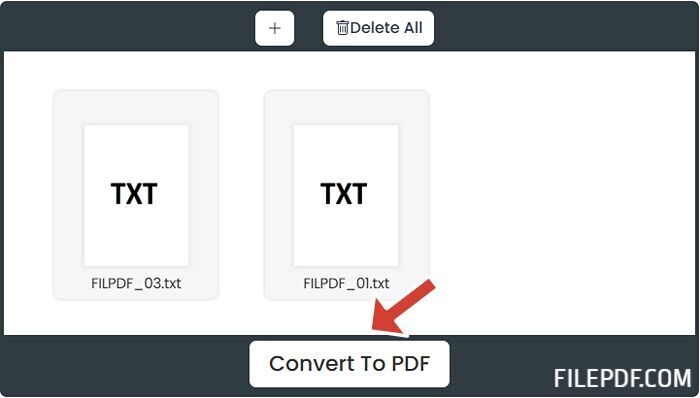 Start the TXT to PDF conversion while preserving text formatting