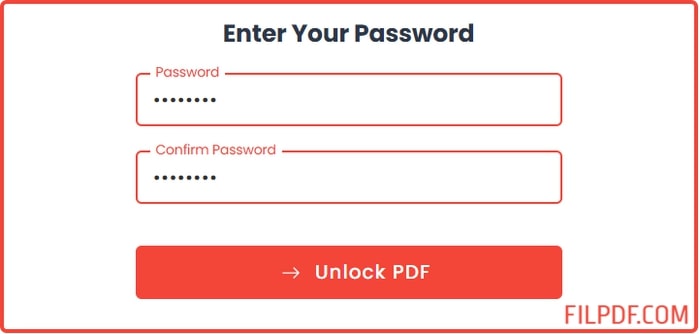 Enter password to unlock PDF and remove restrictions